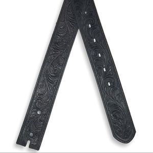 SILVER CREEK COLLECTION By Leegin Black Tooled Western Belt - 34” 🇺🇸